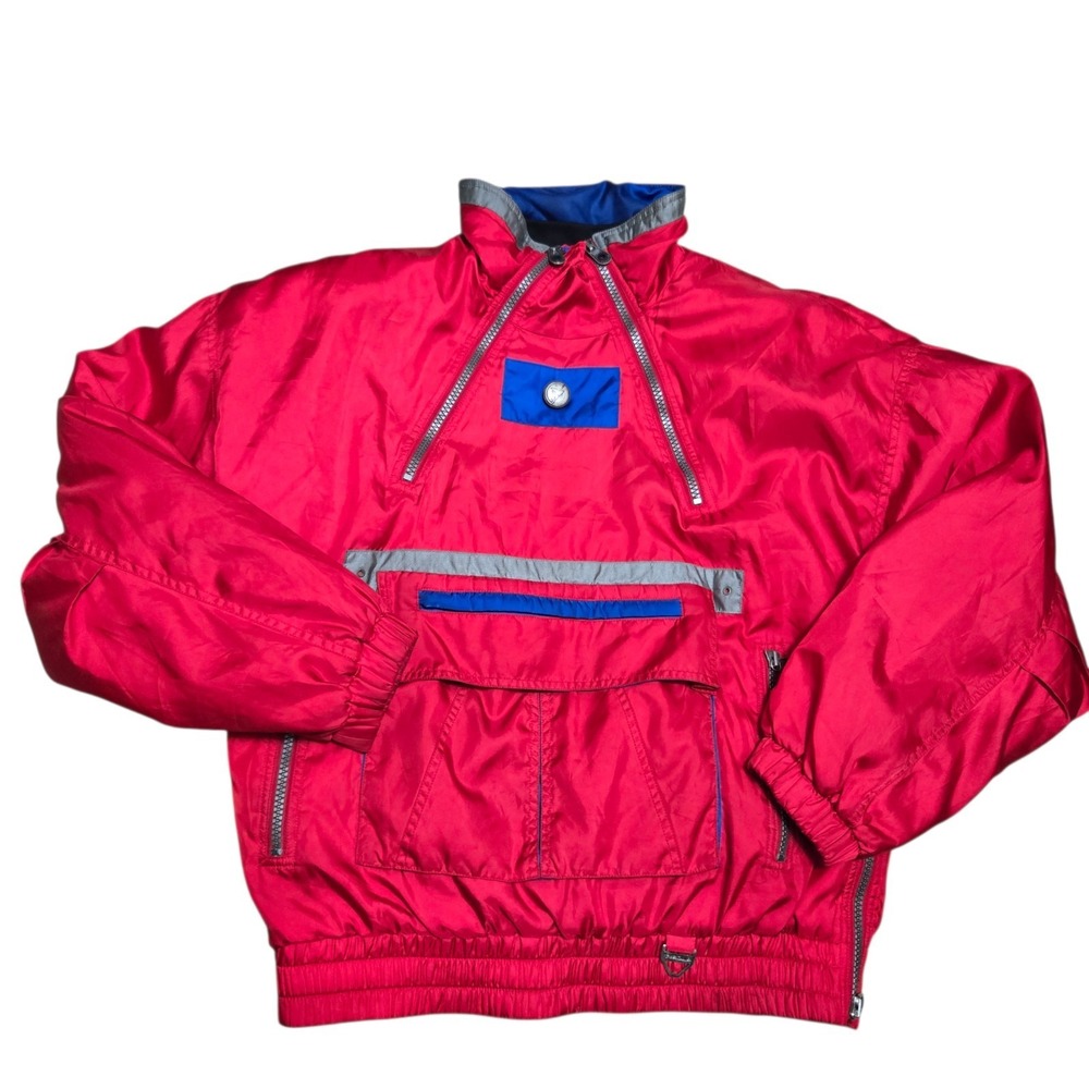 Vintage 80s/90s Tyrolia Red/Blue Ski wear Ski Jacket Pullover Medium